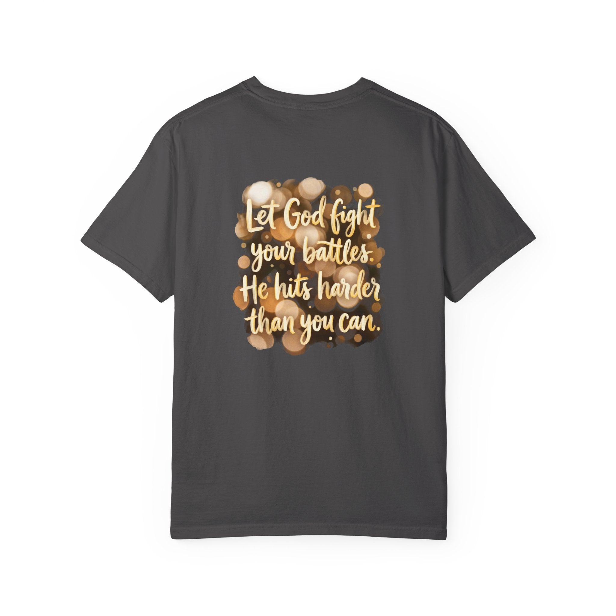 Christian Cross T-Shirt — “Let God Fight Your Battles” Inspirational Tee