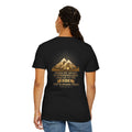 Christian T-Shirt — "When My Heart Is Overwhelmed" Psalm 61:2 Mountain Cross Tee