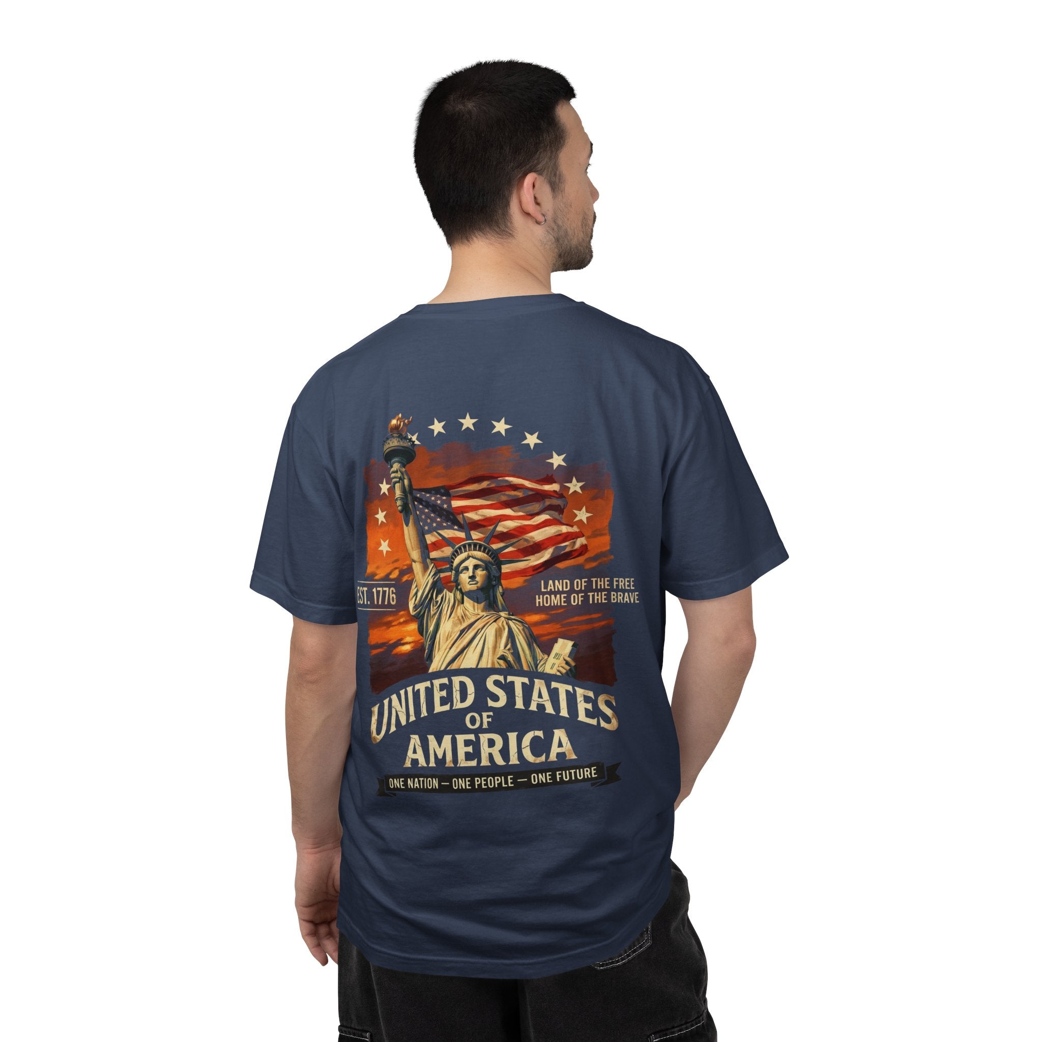 America Graphic T-Shirt — United States Statue of Liberty Patriotic Tee