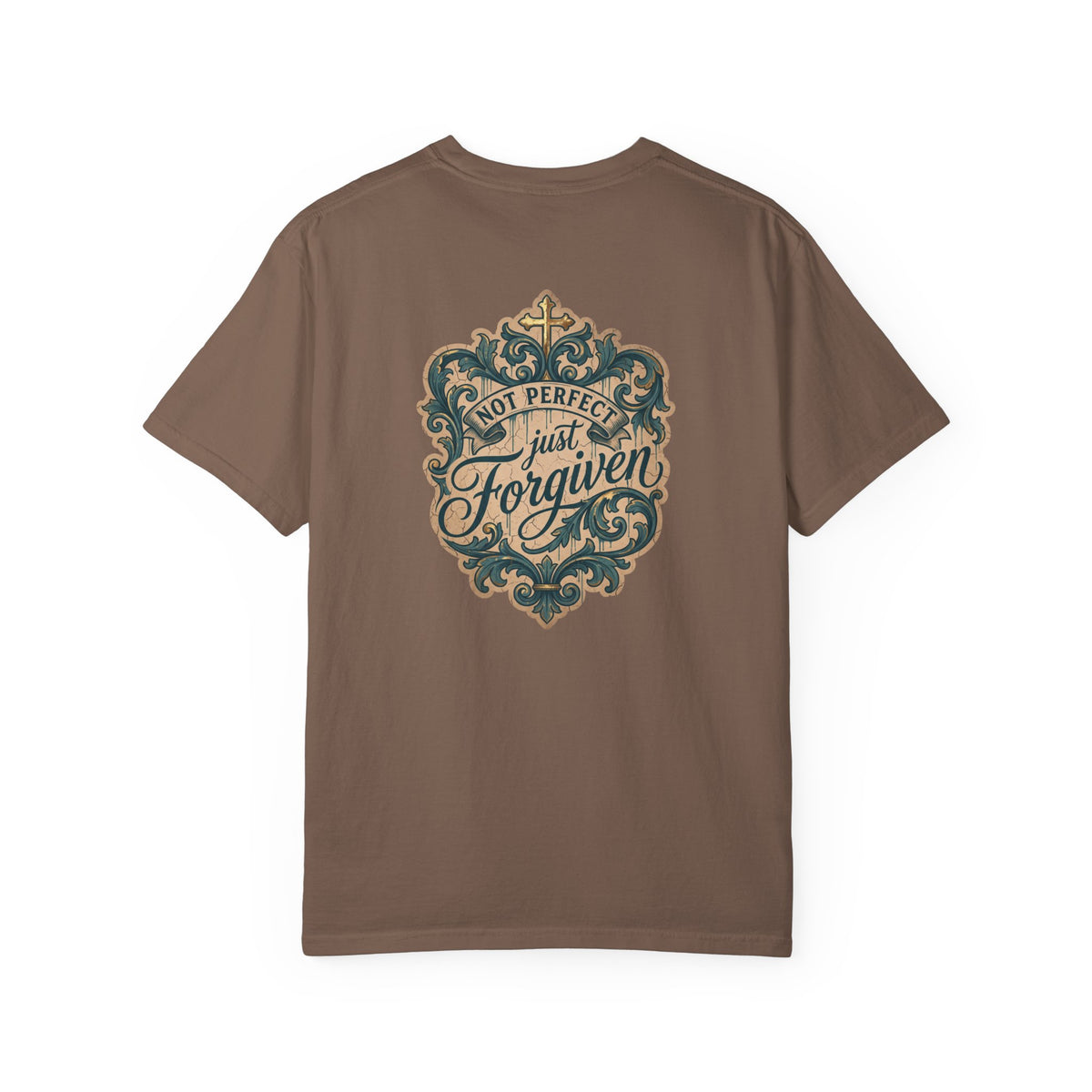 Christian Cross T-Shirt — “Not Perfect, Just Forgiven” Graphic Tee