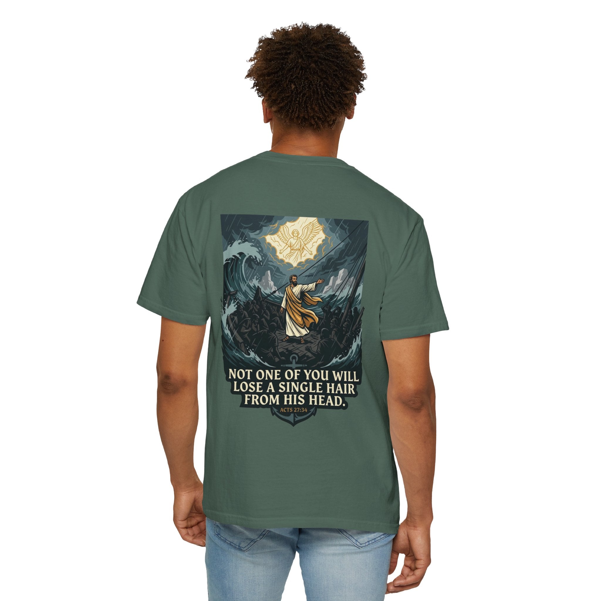 Christian T-Shirt — 'Not One of You Will Lose a Single Hair From His Head' Faith Tee