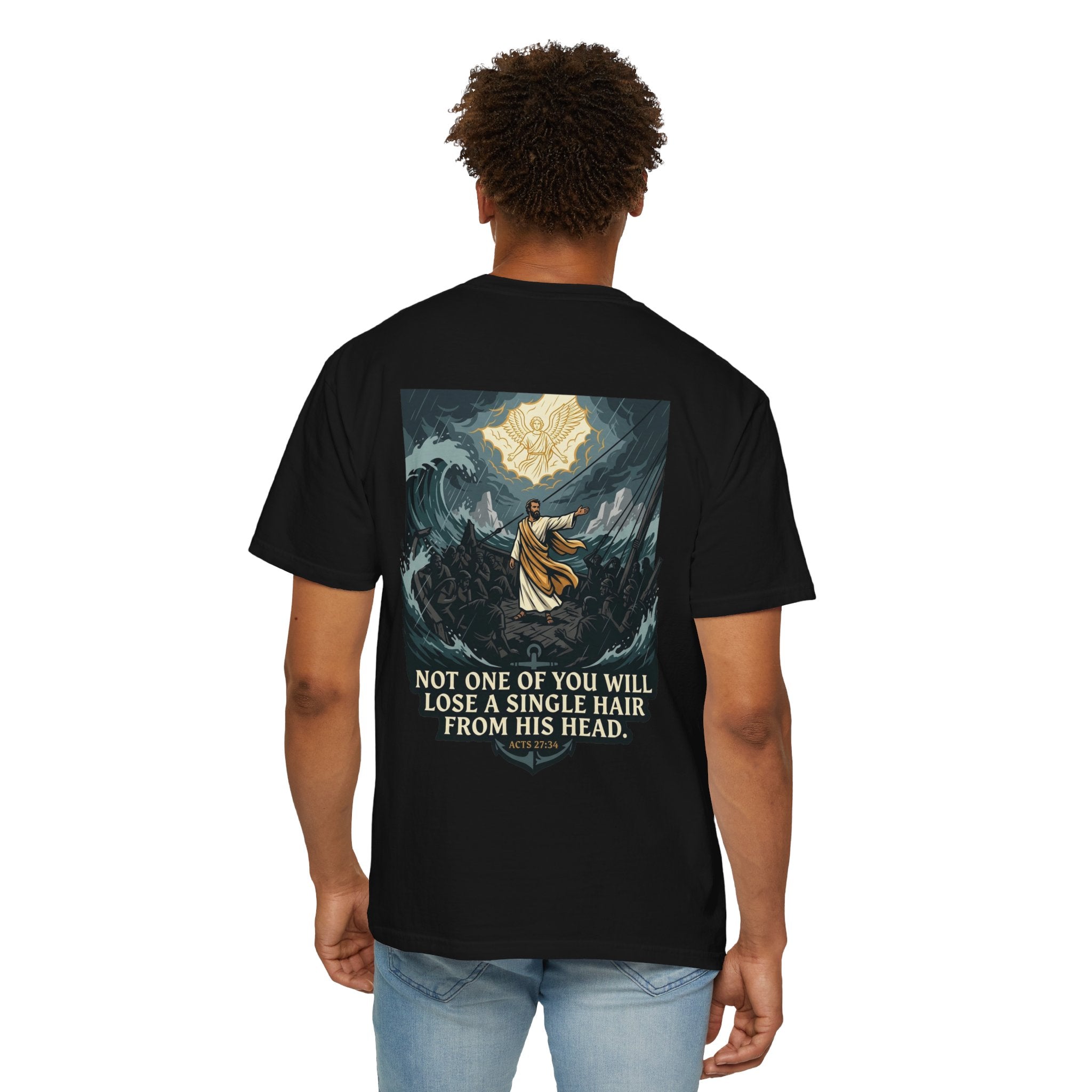 Christian T-Shirt — 'Not One of You Will Lose a Single Hair From His Head' Faith Tee