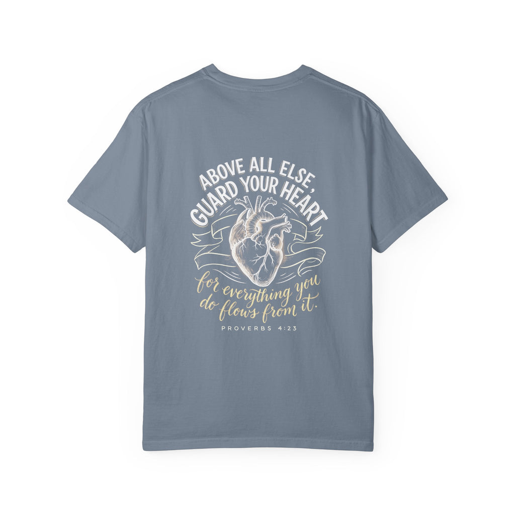 T-Shirt — "Above All Else, Guard Your Heart" Anatomical Heart Christian Tee