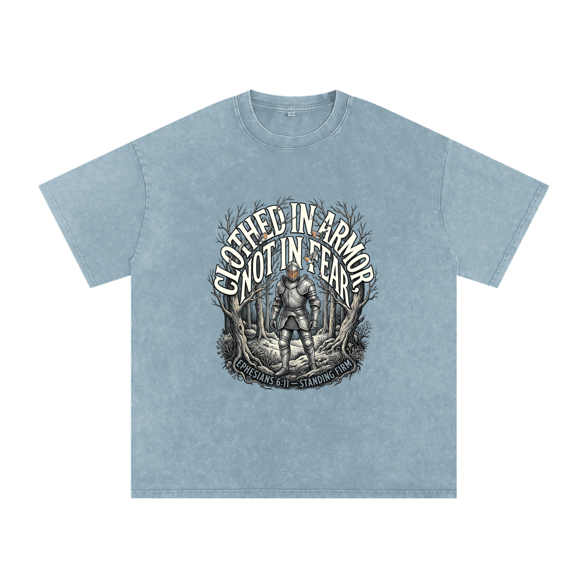 Knight Snow Washed Oversized Cotton T-Shirt