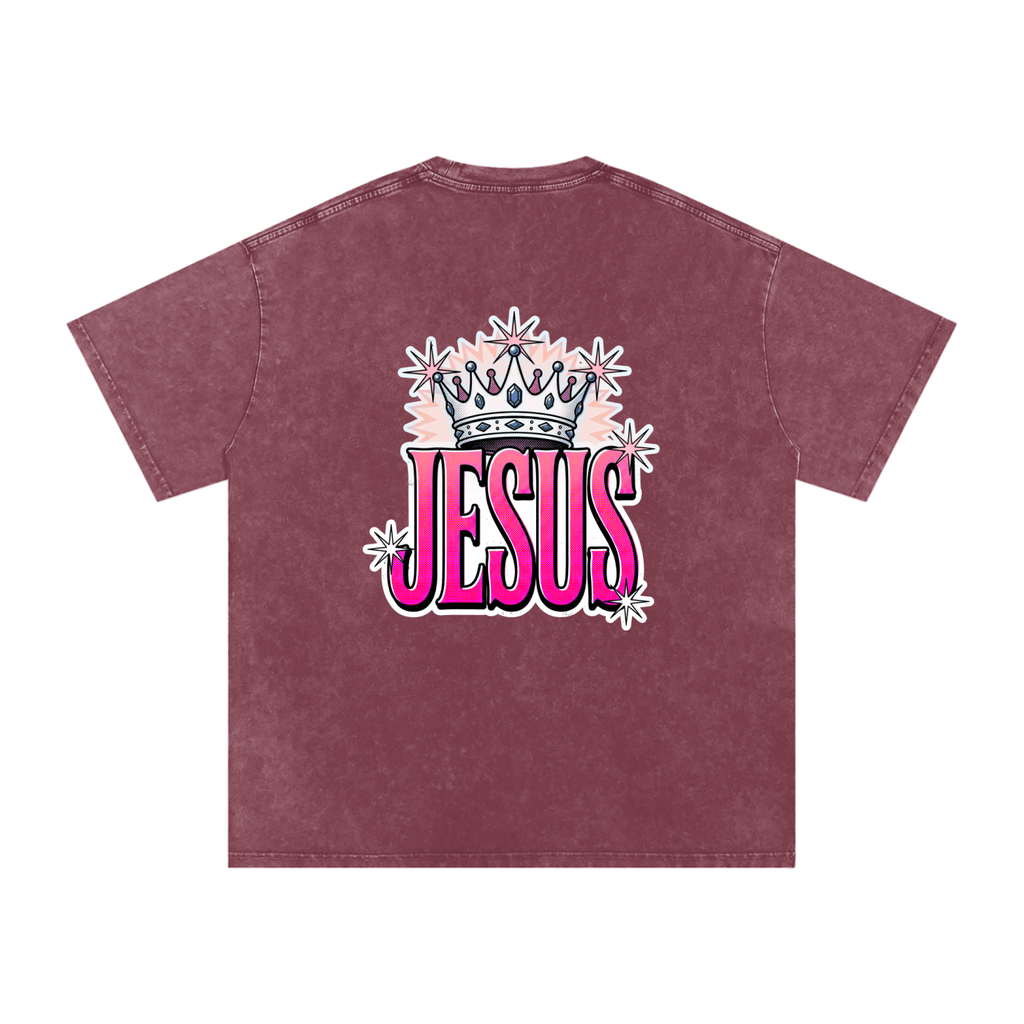 Jesus Snow Washed Oversized Cotton T-Shirt