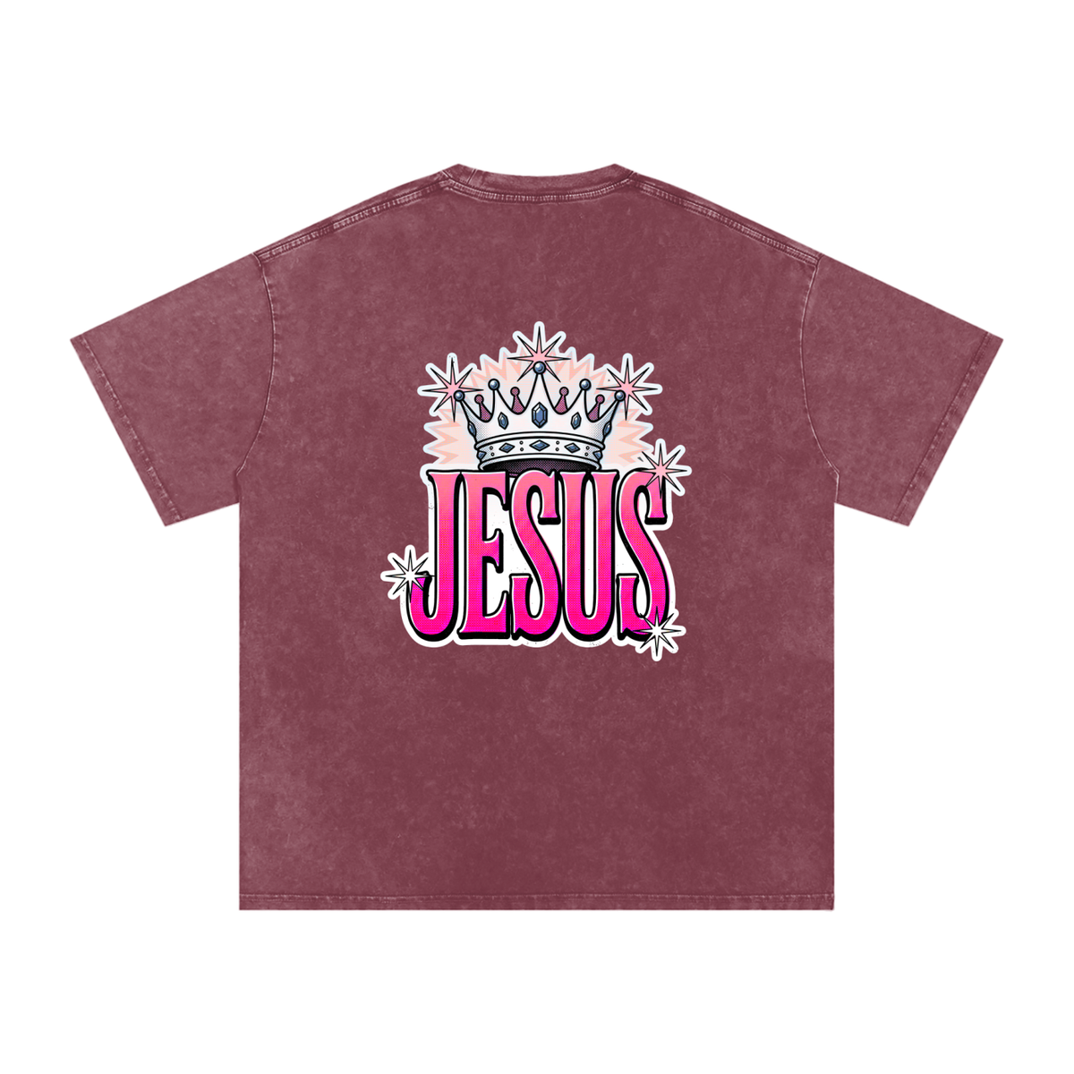 Jesus Snow Washed Oversized Cotton T-Shirt
