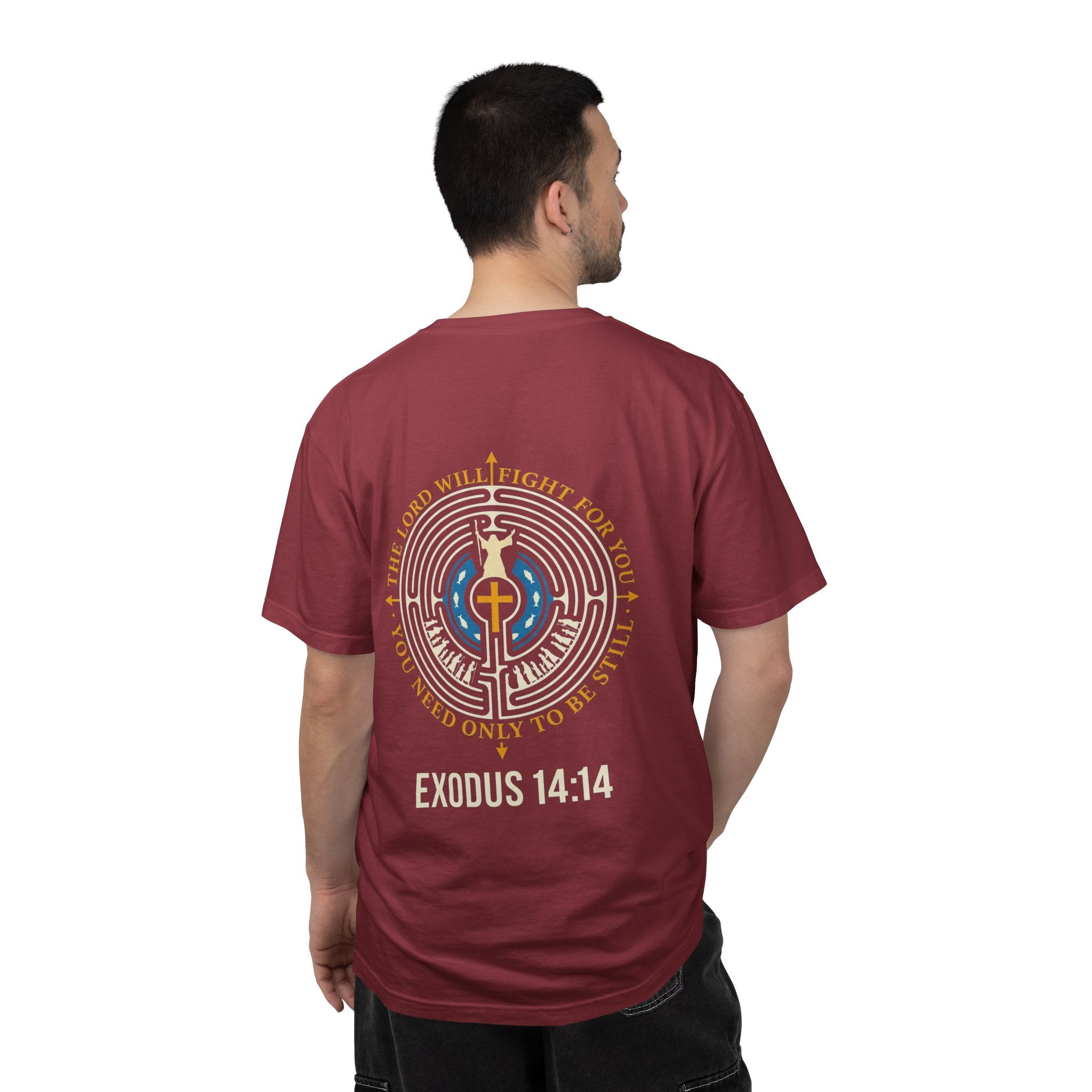 Christian T-Shirt — Exodus 14:14 Cross Graphic Tee