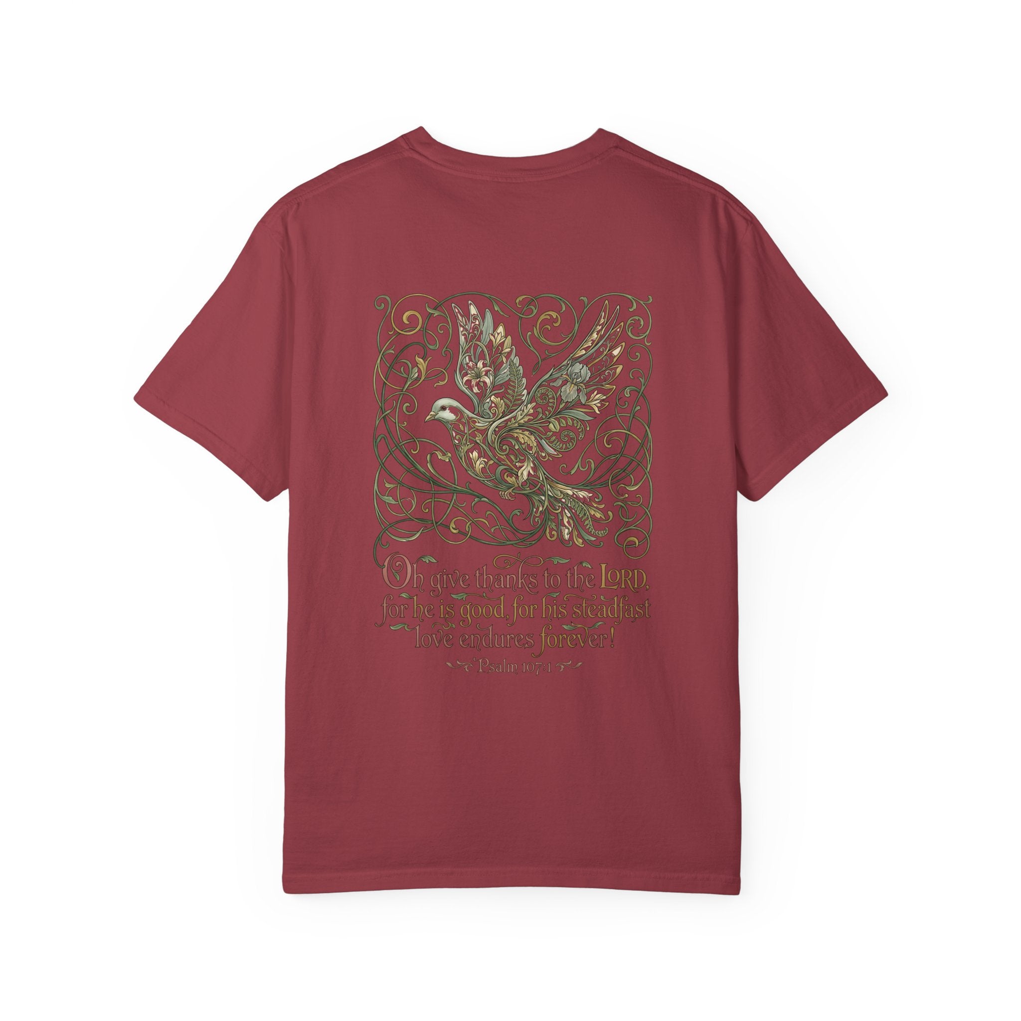 Christian Cross T-Shirt — ‘Give Thanks to the Lord’ Dove Graphic Tee