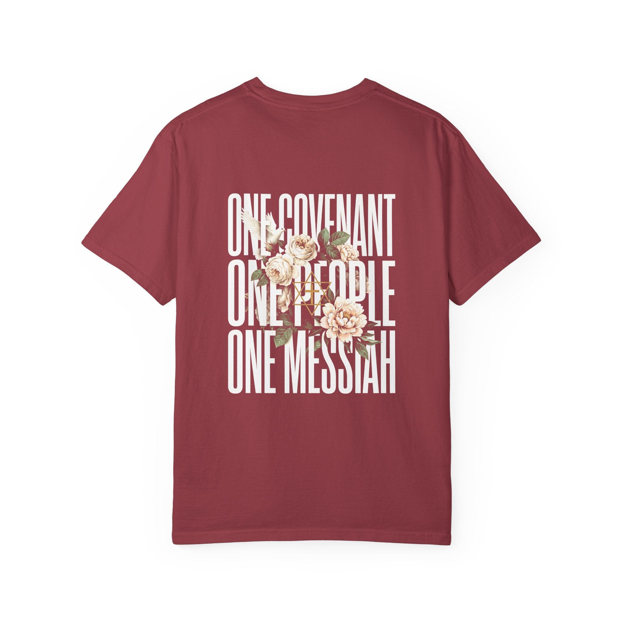 One Covenant One People One Messiah T-Shirt — Christian Cross Floral Tee