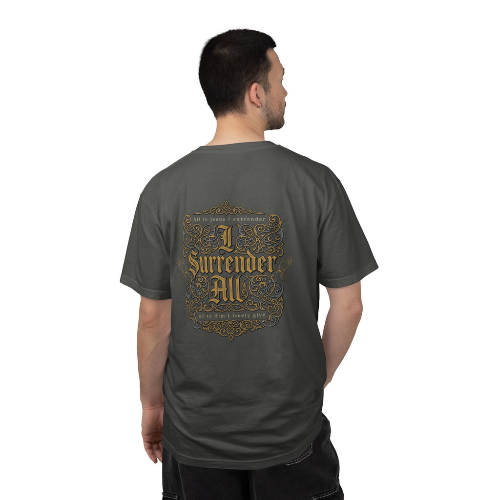 Christian Cross T-Shirt — "I Surrender All" Vintage Faith Graphic Tee