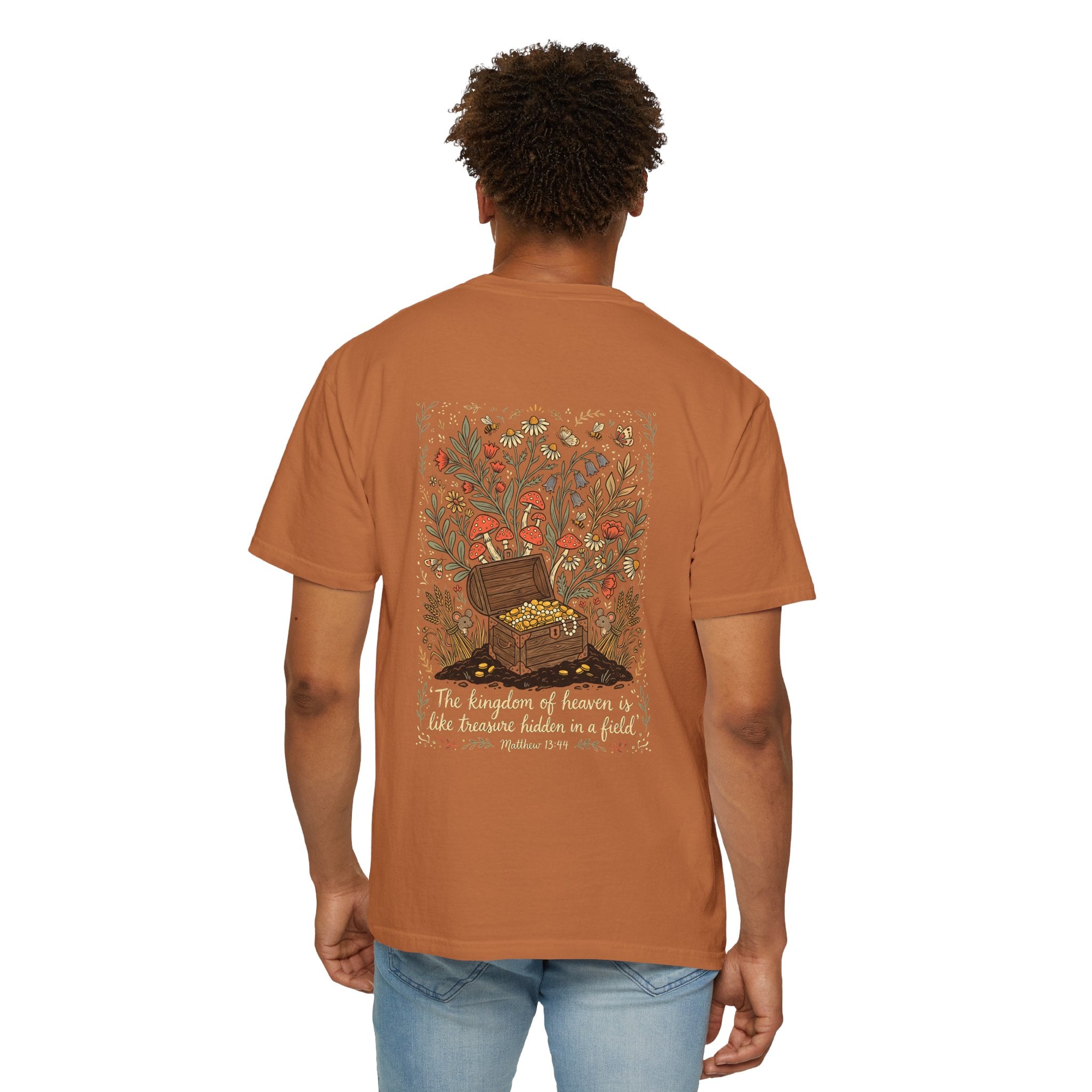 Christian Cross T-Shirt — 'The Kingdom of Heaven' Illustrated Back Print