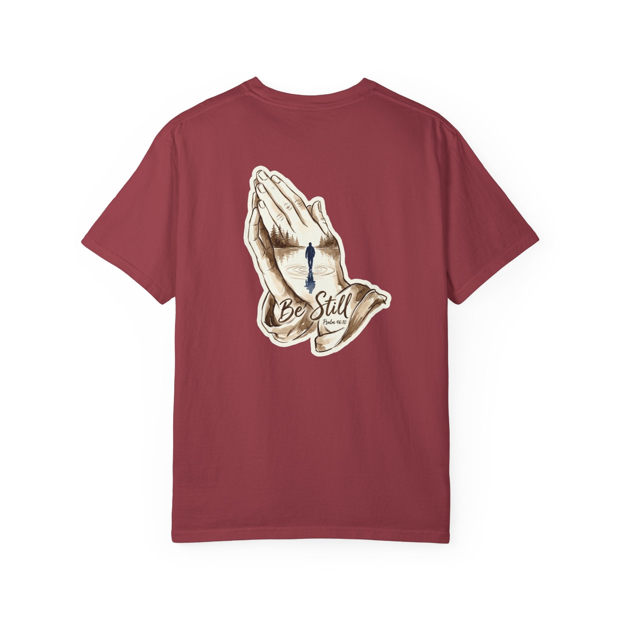 Be Still Prayer T-Shirt — Christian Faith Graphic Tee with Crosses