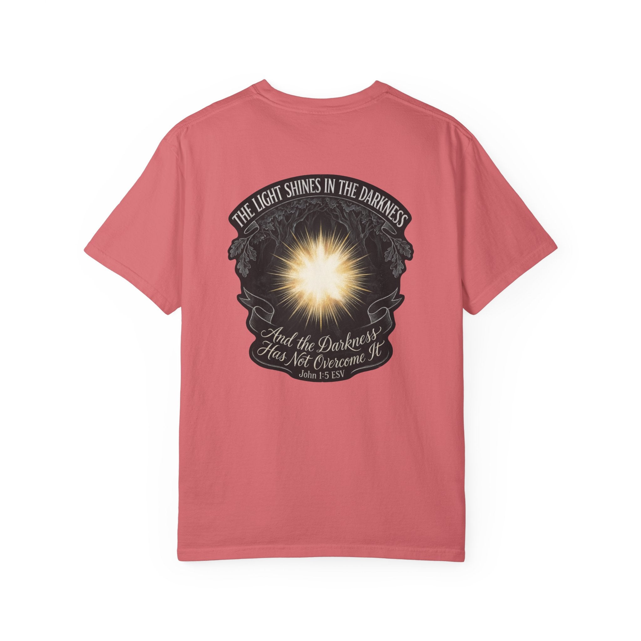 Christian T-Shirt – “The Light Shines in the Darkness” Graphic Tee