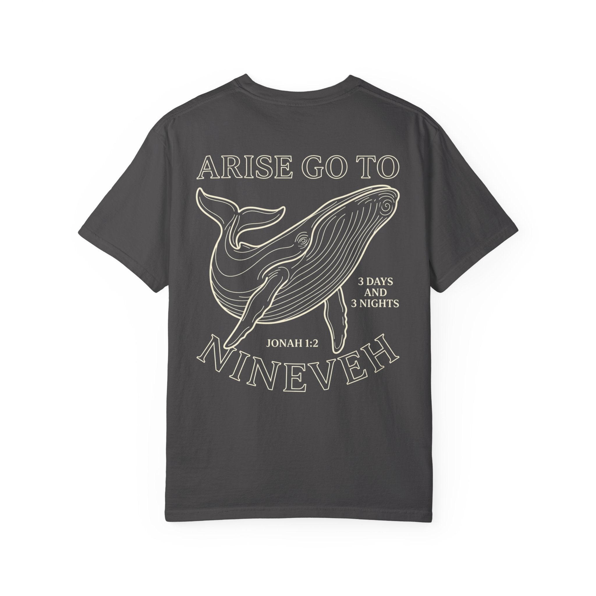 Jonah Whale T‑Shirt — "Arise Go to Nineveh" Christian Graphic Tee