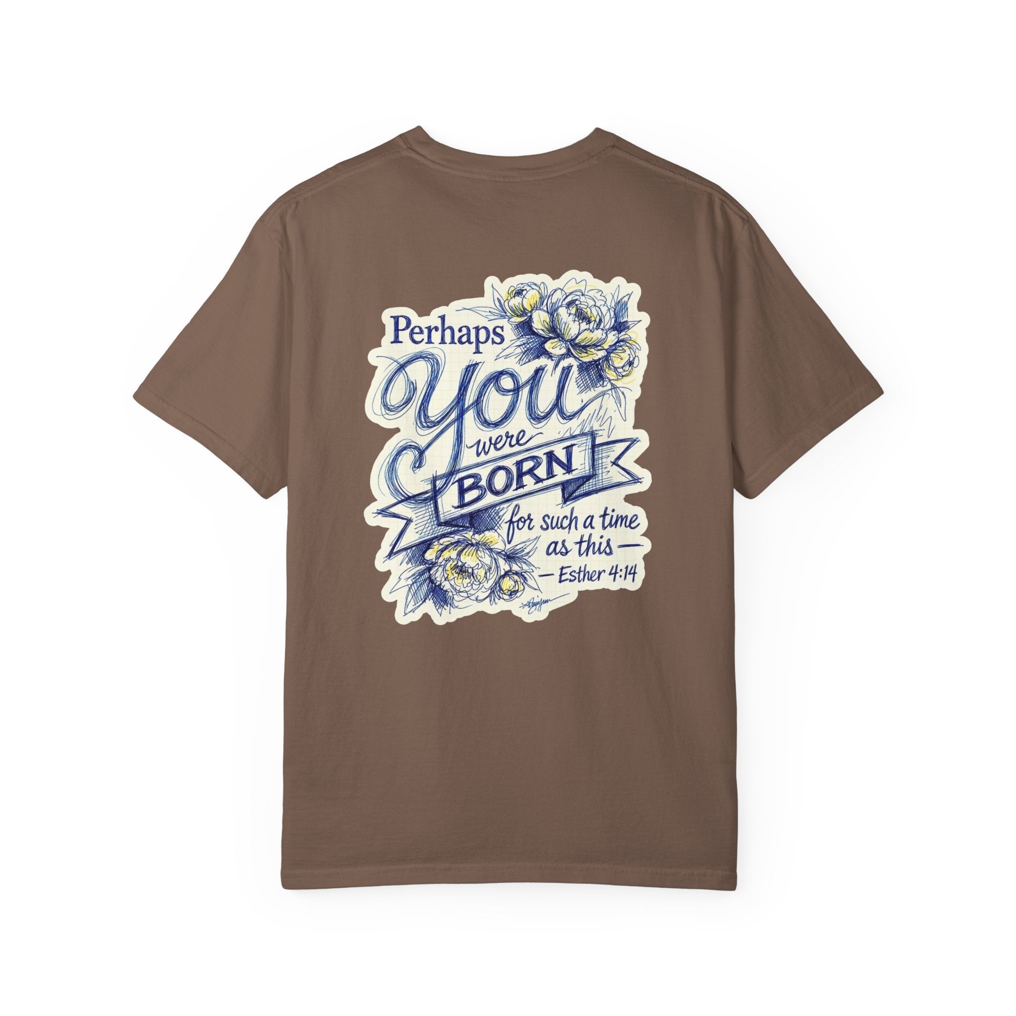 Religious T-Shirt - "Perhaps You Were Born for Such a Time as This" Christian Cross Tee