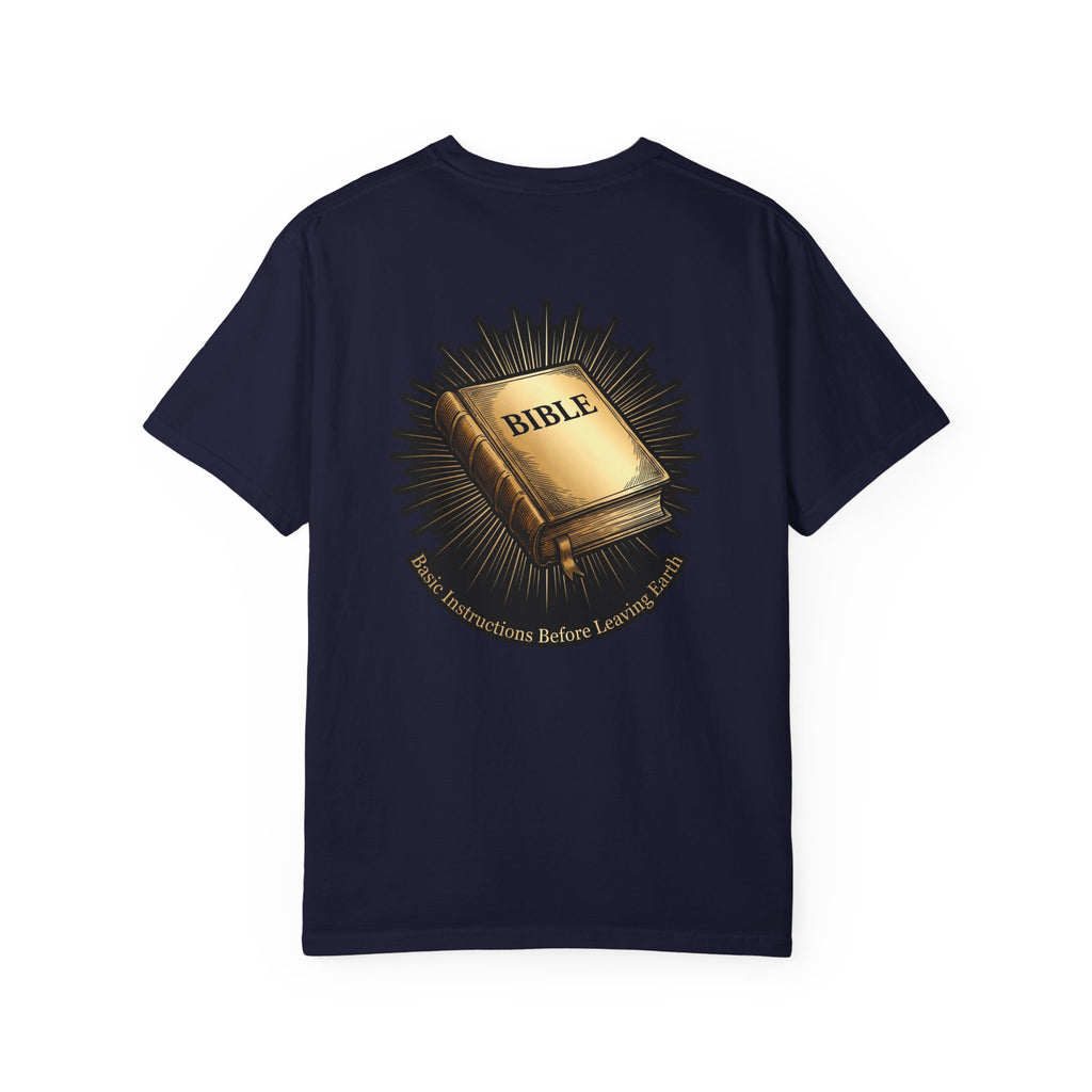 Christian Cross T-Shirt — Bible Back Graphic "Stand on Scripture" Garment-Dyed Tee
