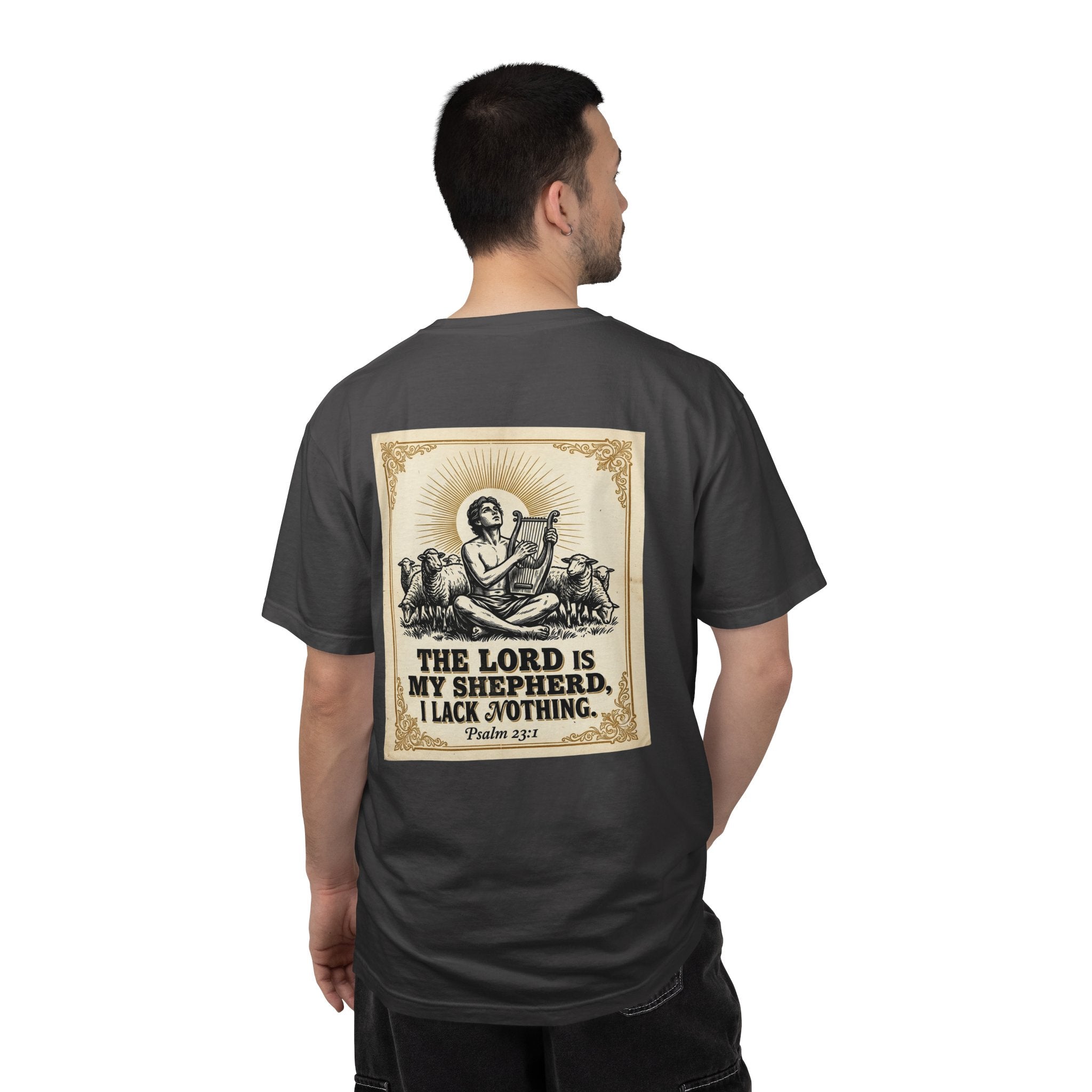 Christian Cross T-Shirt — "The Lord Is My Shepherd" Graphic Tee