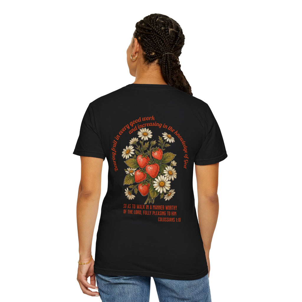 Floral Cross Tee — 'Seeds of a Very Good Work' Christian Graphic T-Shirt