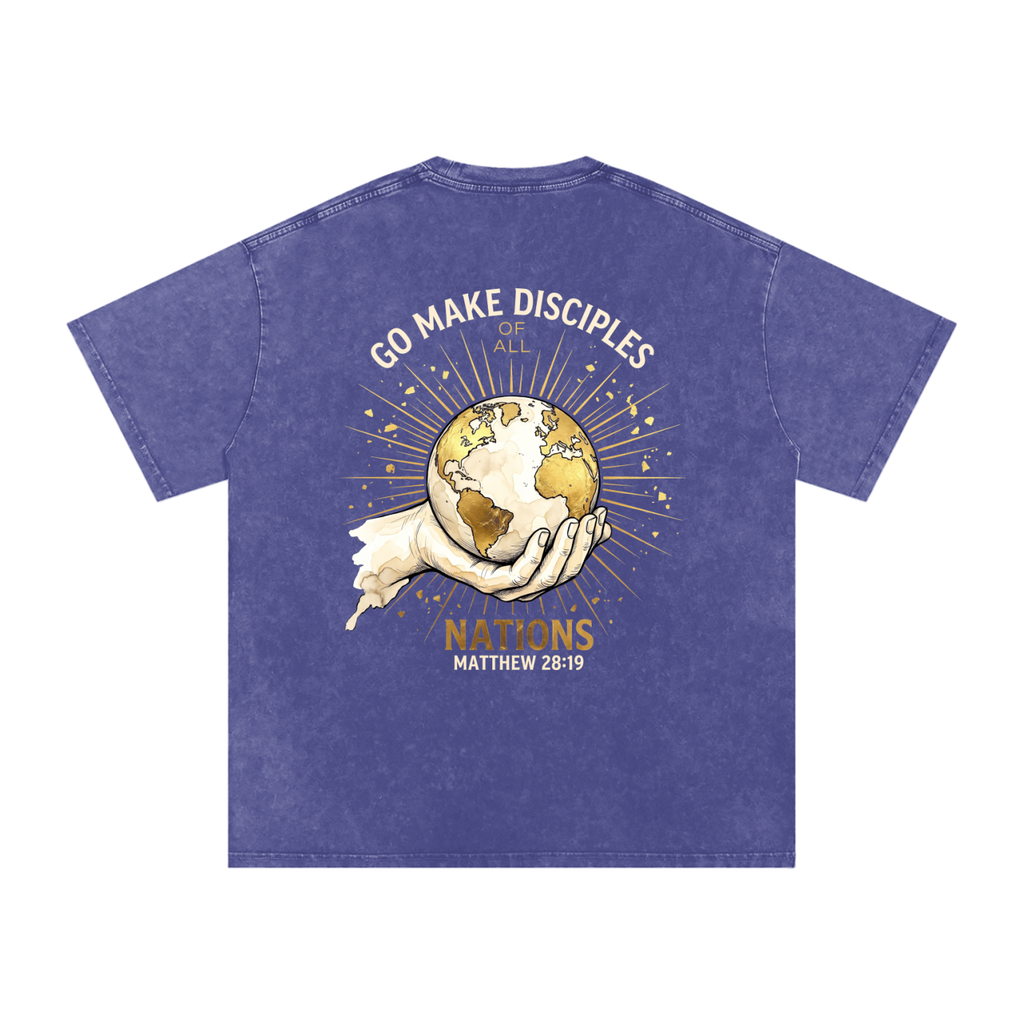 Make disciples Snow Washed Oversized Cotton T-Shirt