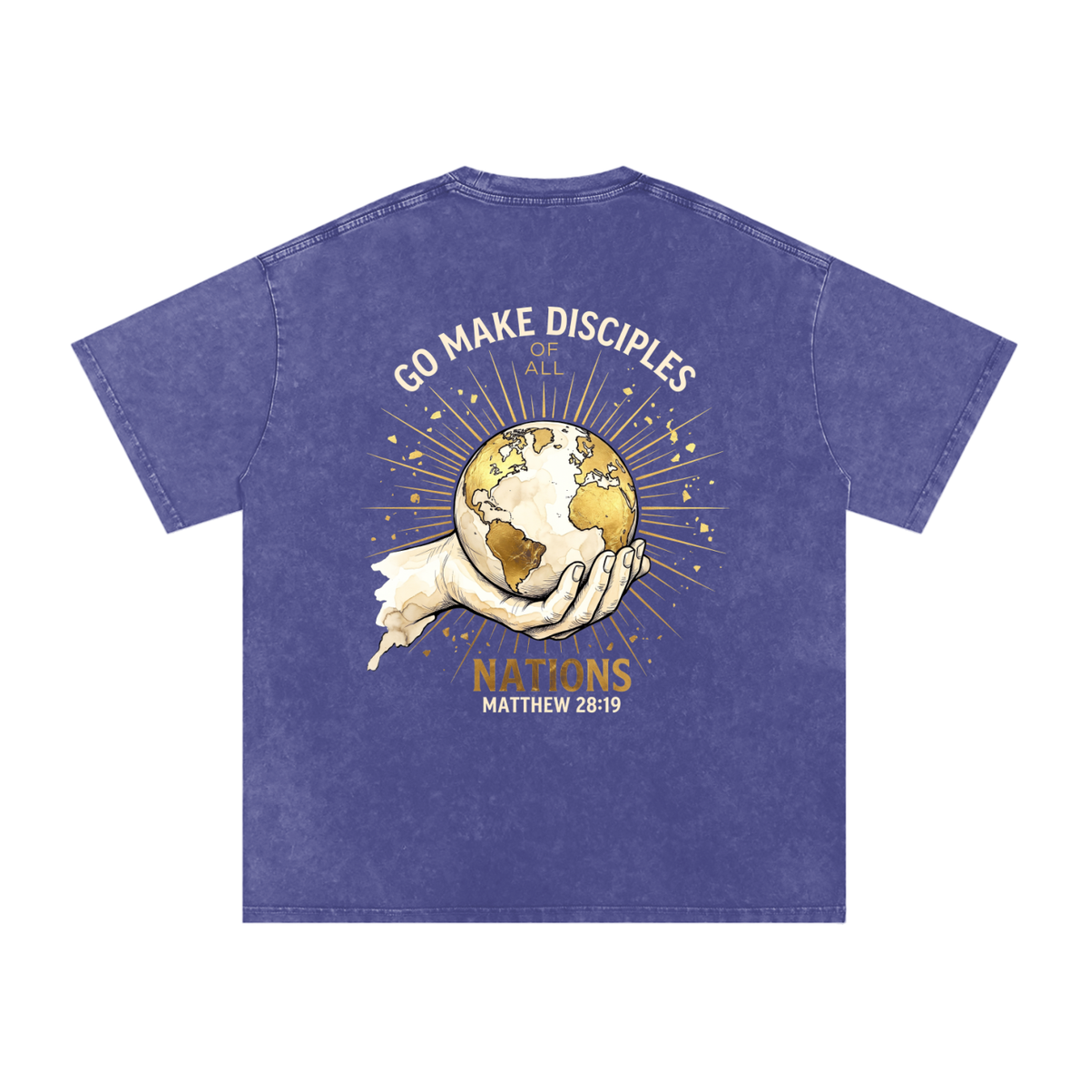 Make disciples Snow Washed Oversized Cotton T-Shirt