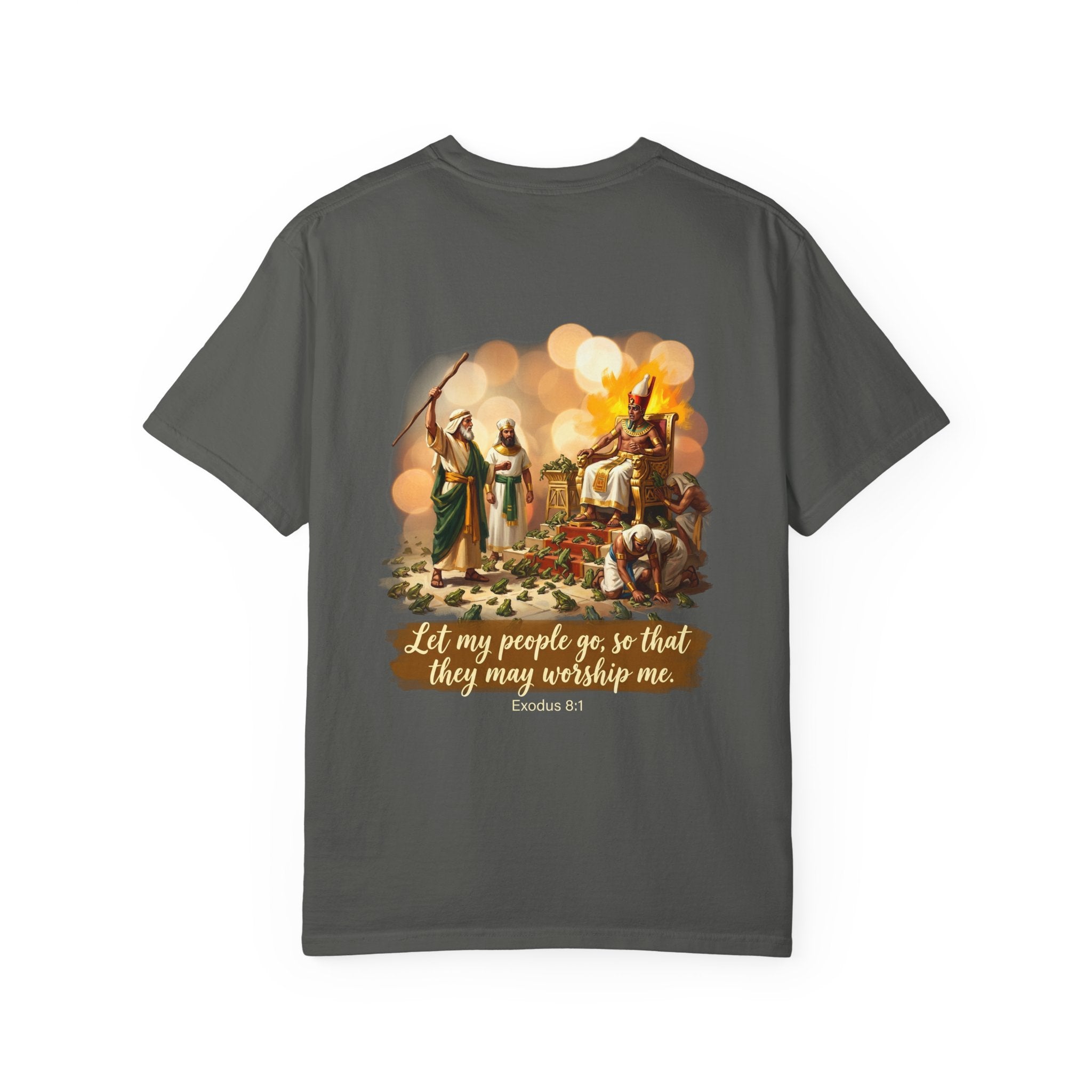 Christian Cross T-Shirt — "Let My People Go, So That They May Worship Me" Graphic Tee