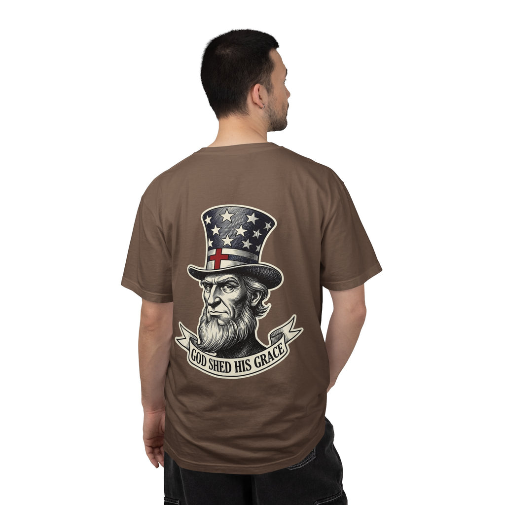 America Graphic T-Shirt — Vintage Uncle Sam 'God Shed His Grace' Patriotic Tee