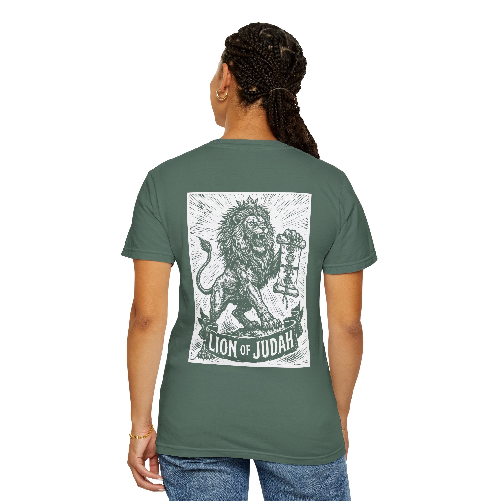 Lion of Judah T-Shirt — Graphic Christian Faith Tee with Flame Logo