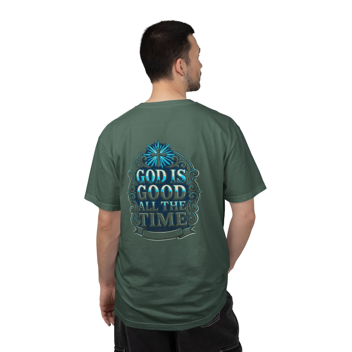 Christian T-Shirt — "God Is Good All The Time" Cross Graphic