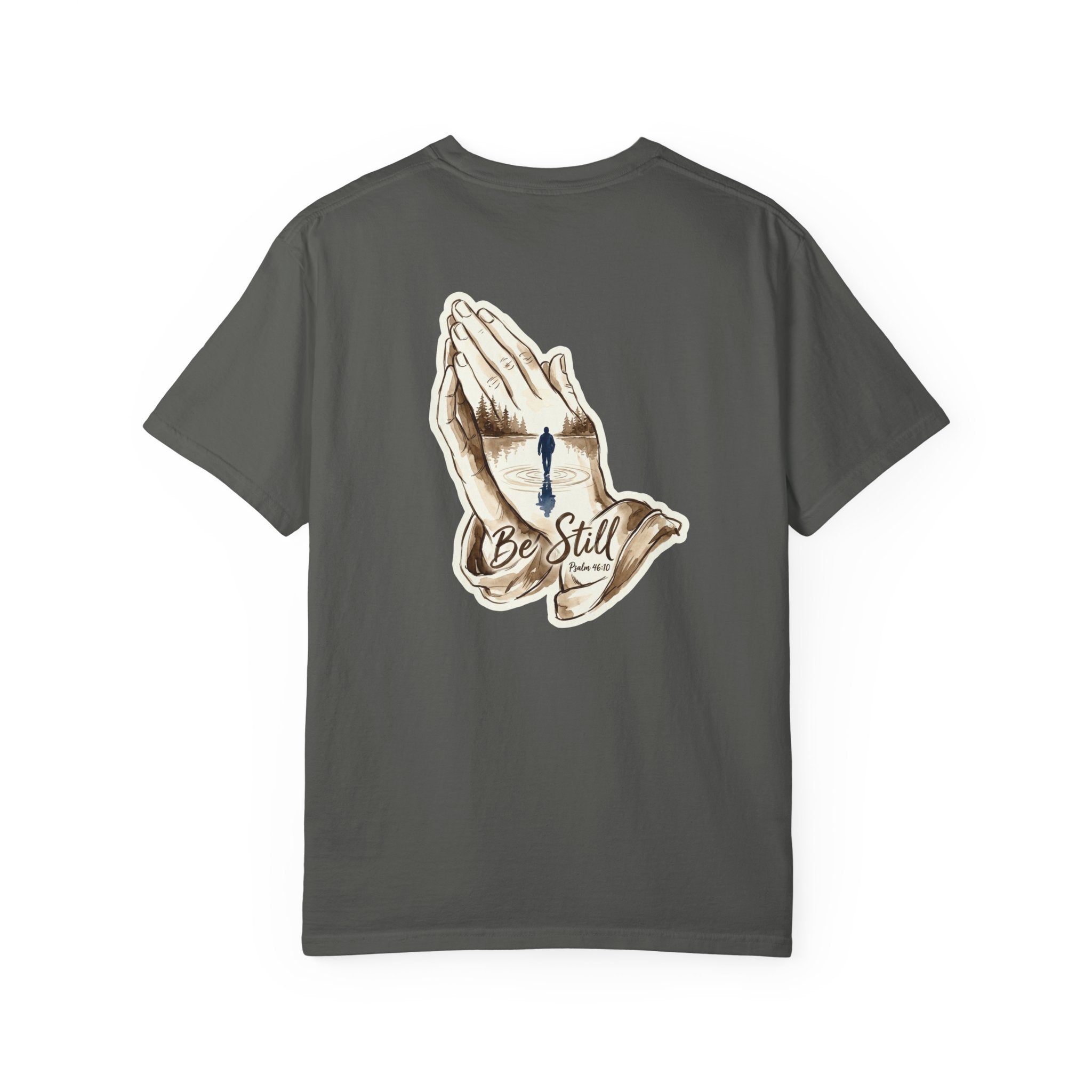 Be Still Prayer T-Shirt — Christian Faith Graphic Tee with Crosses
