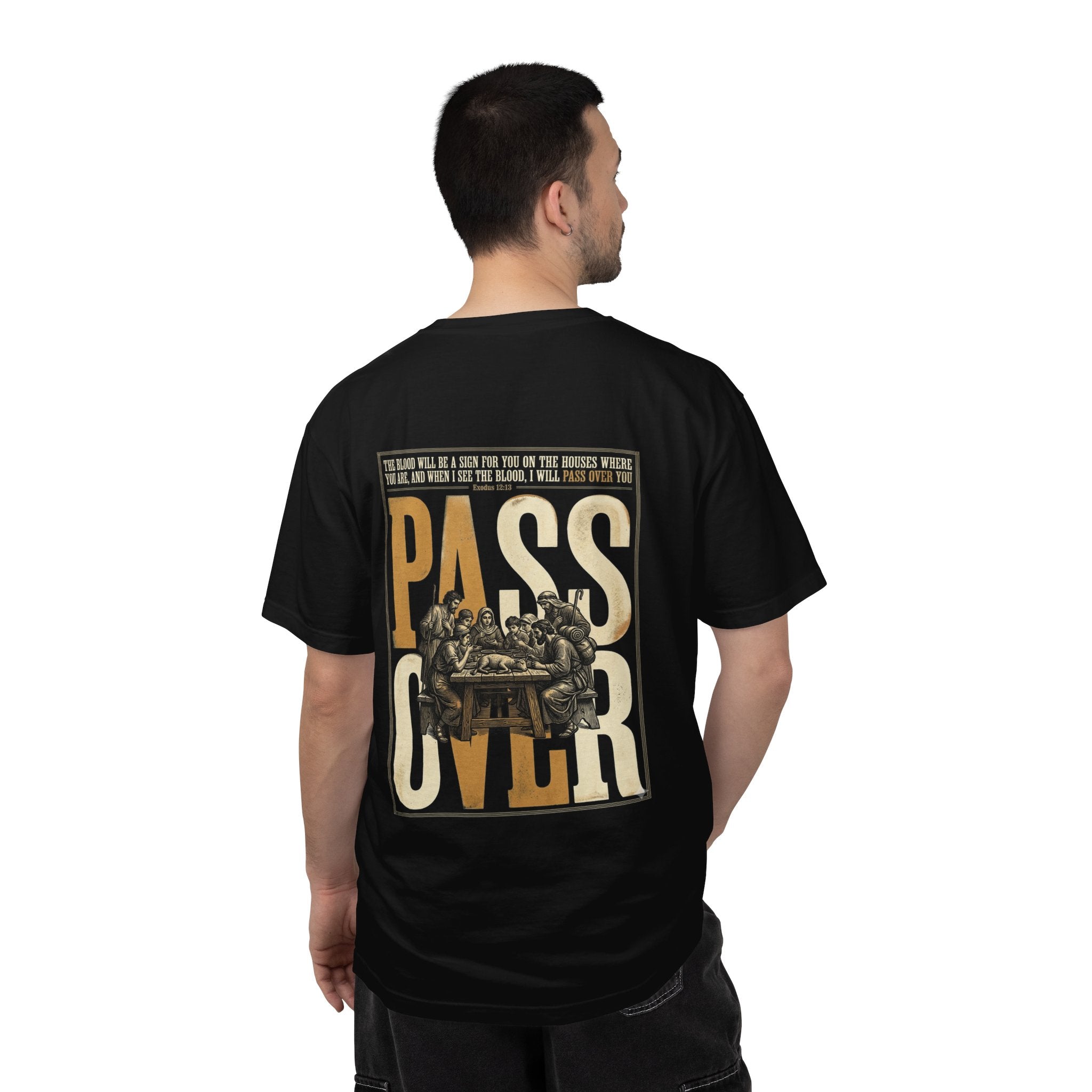 T-Shirt — "Pass Over" Vintage Seder Illustration Religious Holiday Tee