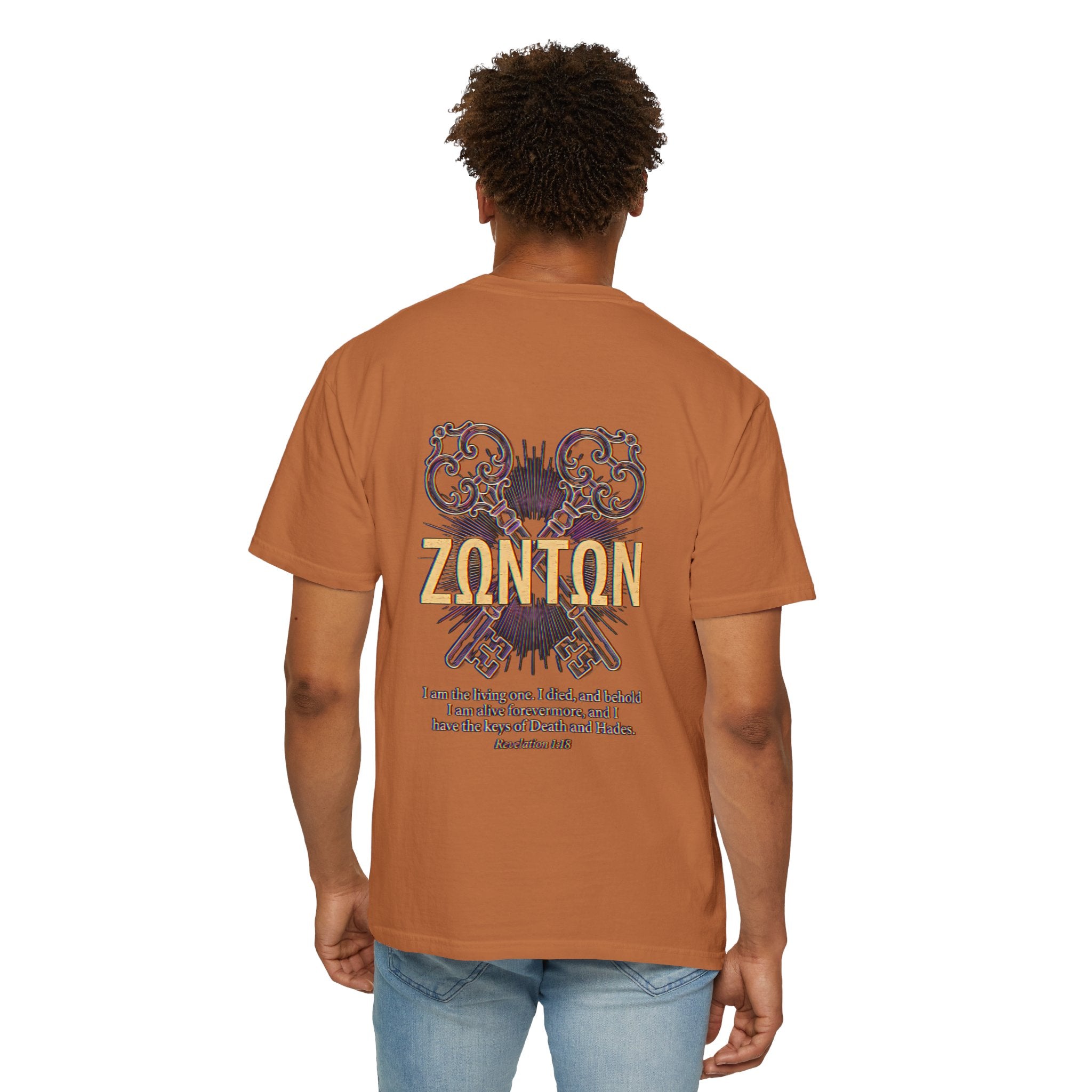 Garment-Dyed T-Shirt — ZONTON Greek Cross Vintage Graphic