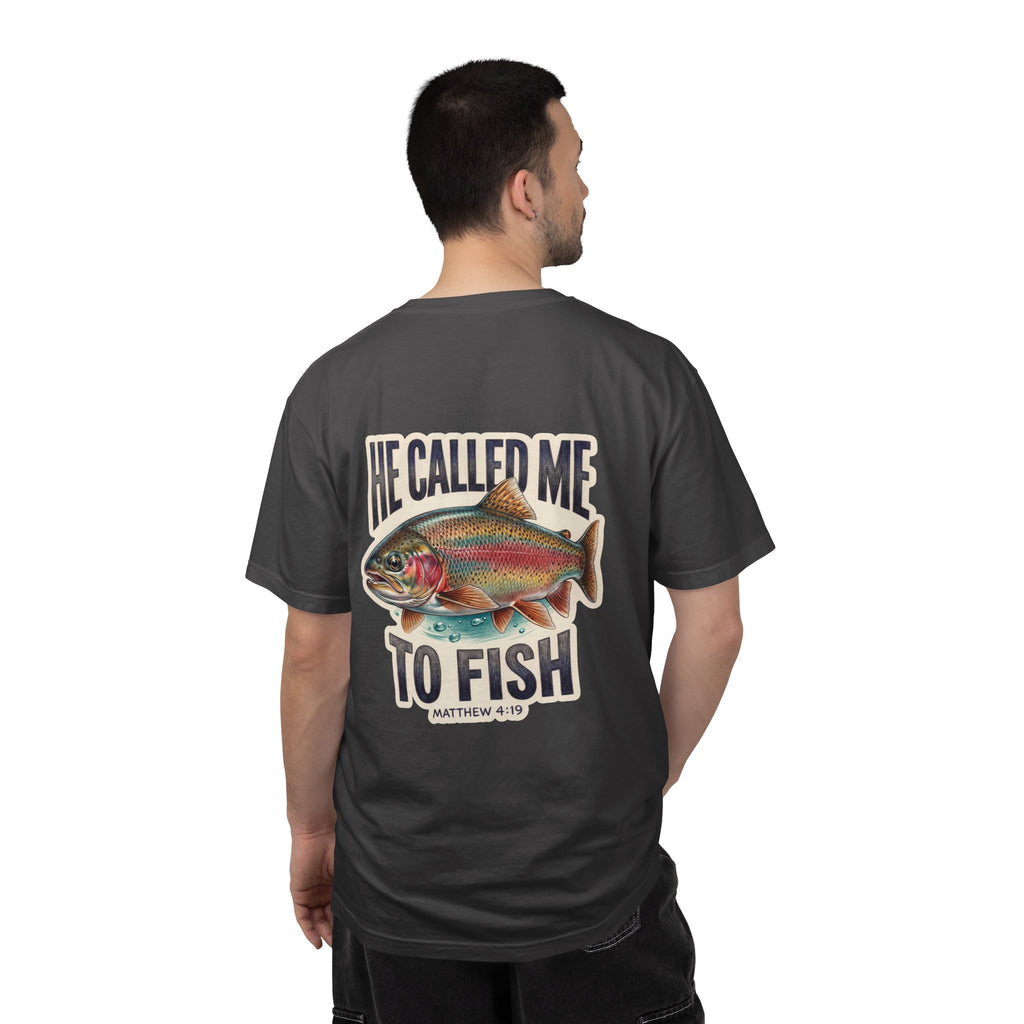 Christian Fishing T-Shirt — “He Called Me to Fish” Garment-Dyed Tee