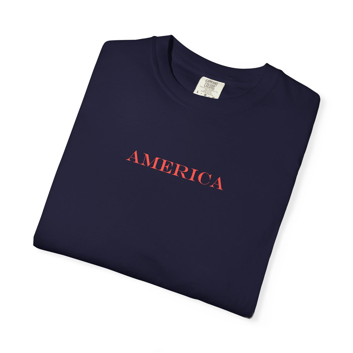 Americana Buffalo Tee — "Land of the Free" Garment-Dyed T-Shirt