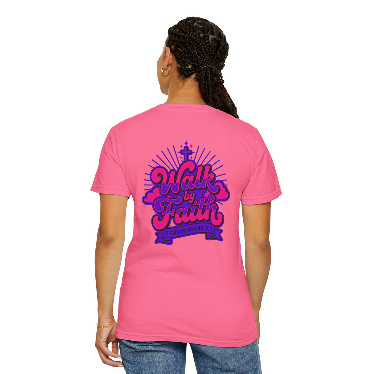 Walk by Faith Christian Graphic T-Shirt – Three Crosses