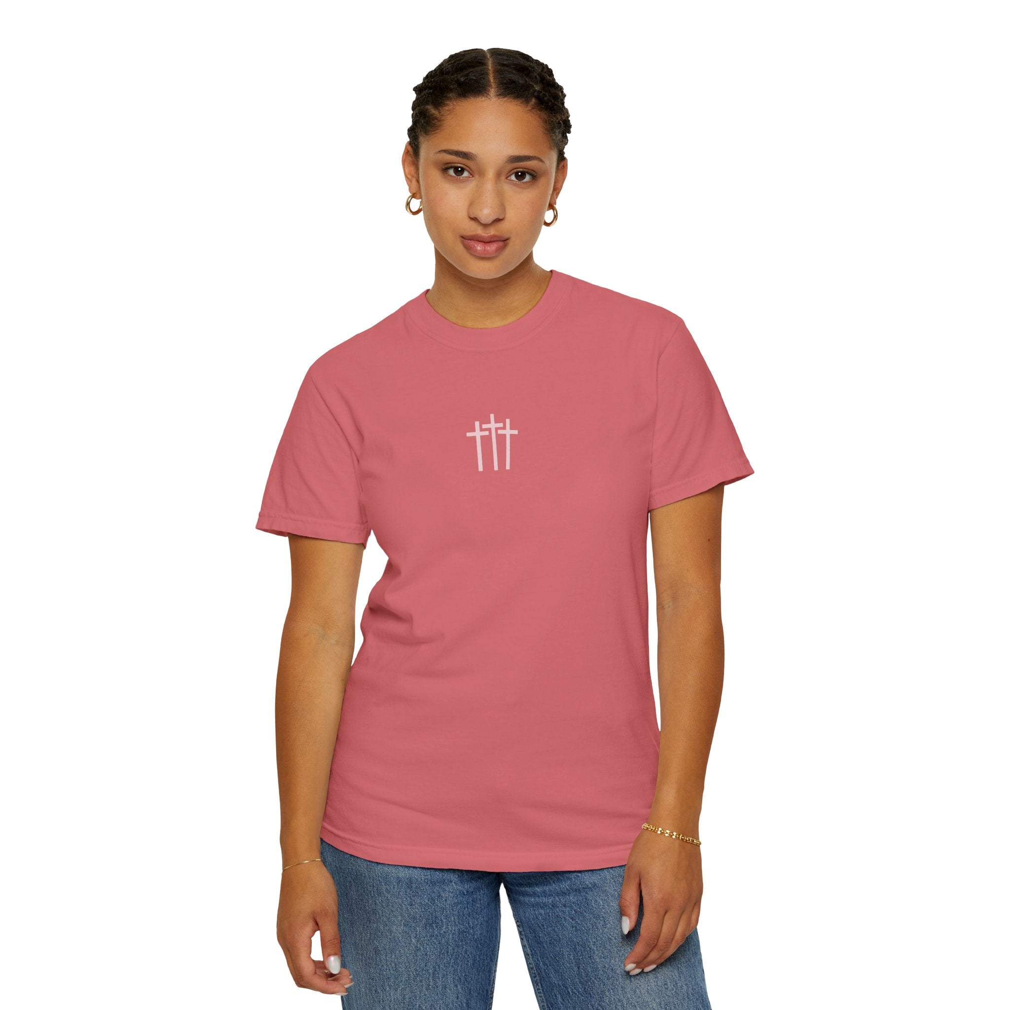 Floral Cross Tee — 'Seeds of a Very Good Work' Christian Graphic T-Shirt