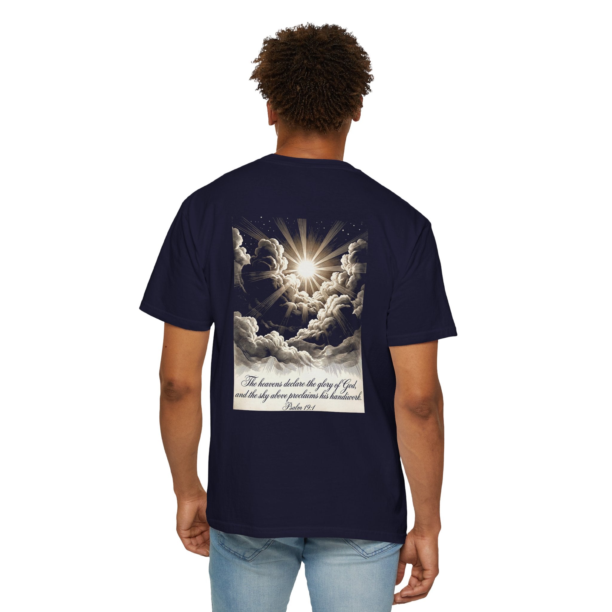 Christian Cross T-Shirt — Inspirational 'The heavens declare the glory of God' Graphic Tee