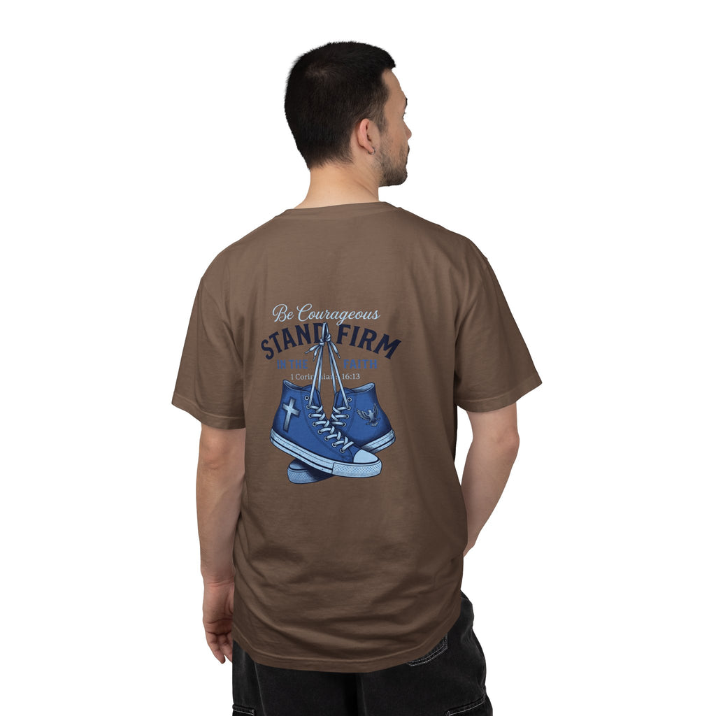 Christian Cross T-Shirt — 'Be Courageous, Stand Firm' Graphic Tee