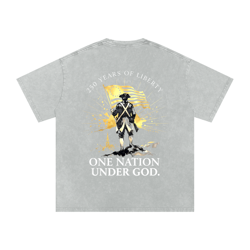 America Snow Washed Oversized Cotton T-Shirt