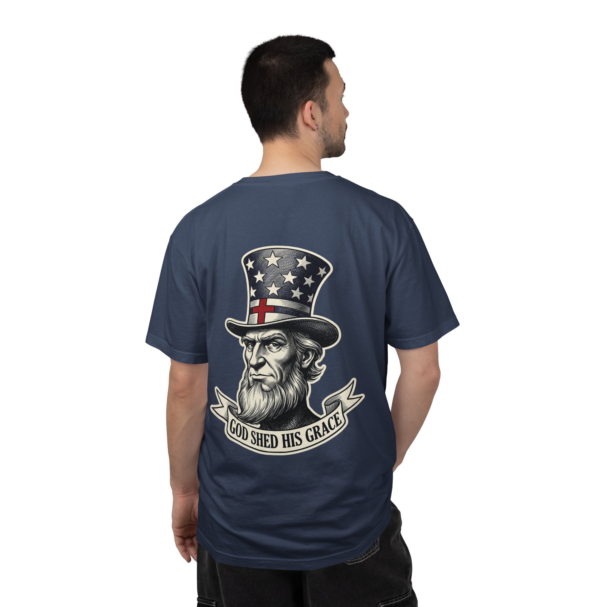 America Graphic T-Shirt — Vintage Uncle Sam 'God Shed His Grace' Patriotic Tee