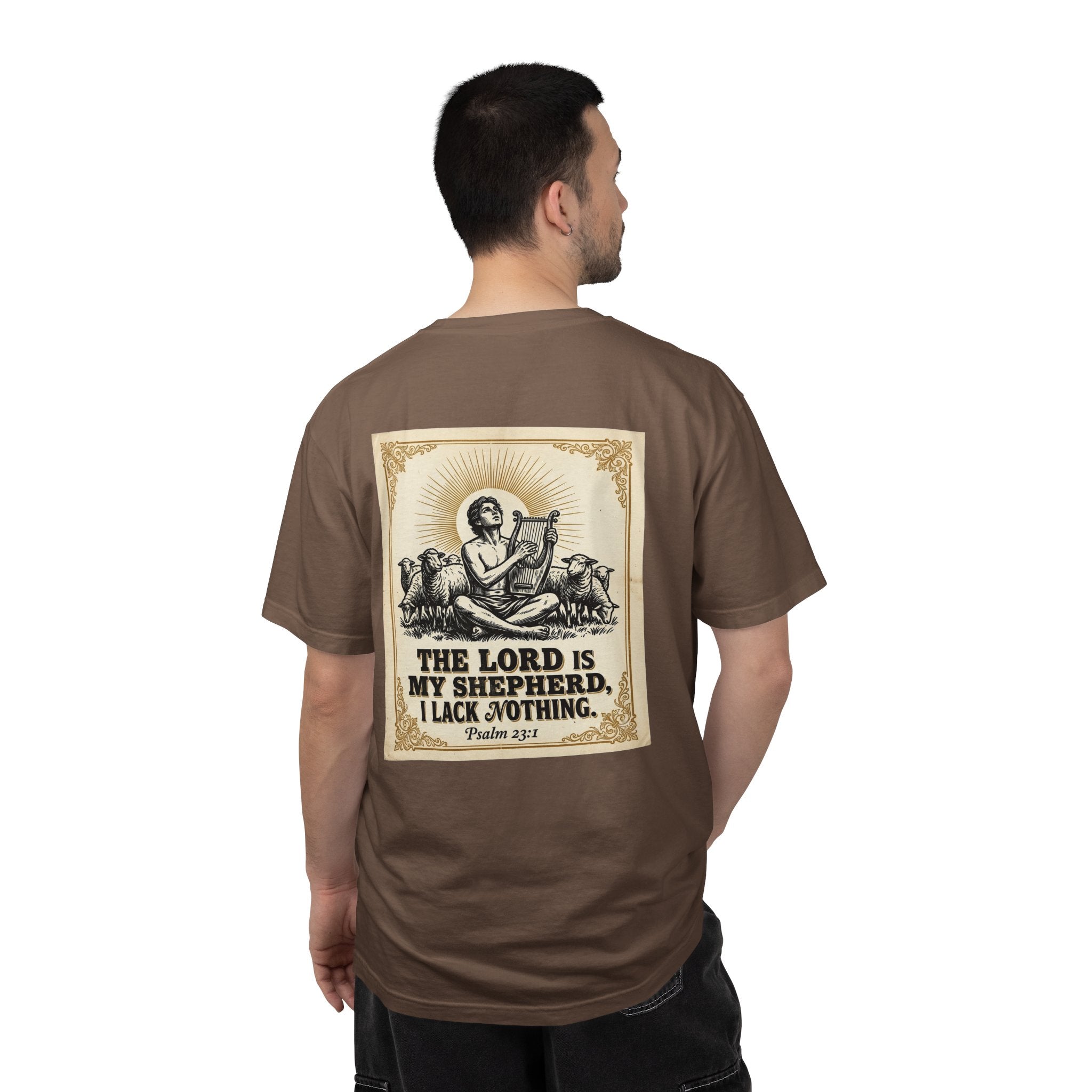 Christian Cross T-Shirt — "The Lord Is My Shepherd" Graphic Tee