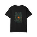 Faith Flame T-Shirt — "Blessed Are Those Who Walk in the Light of Your Presence" Psalm 89:15 — Christian graphic back print