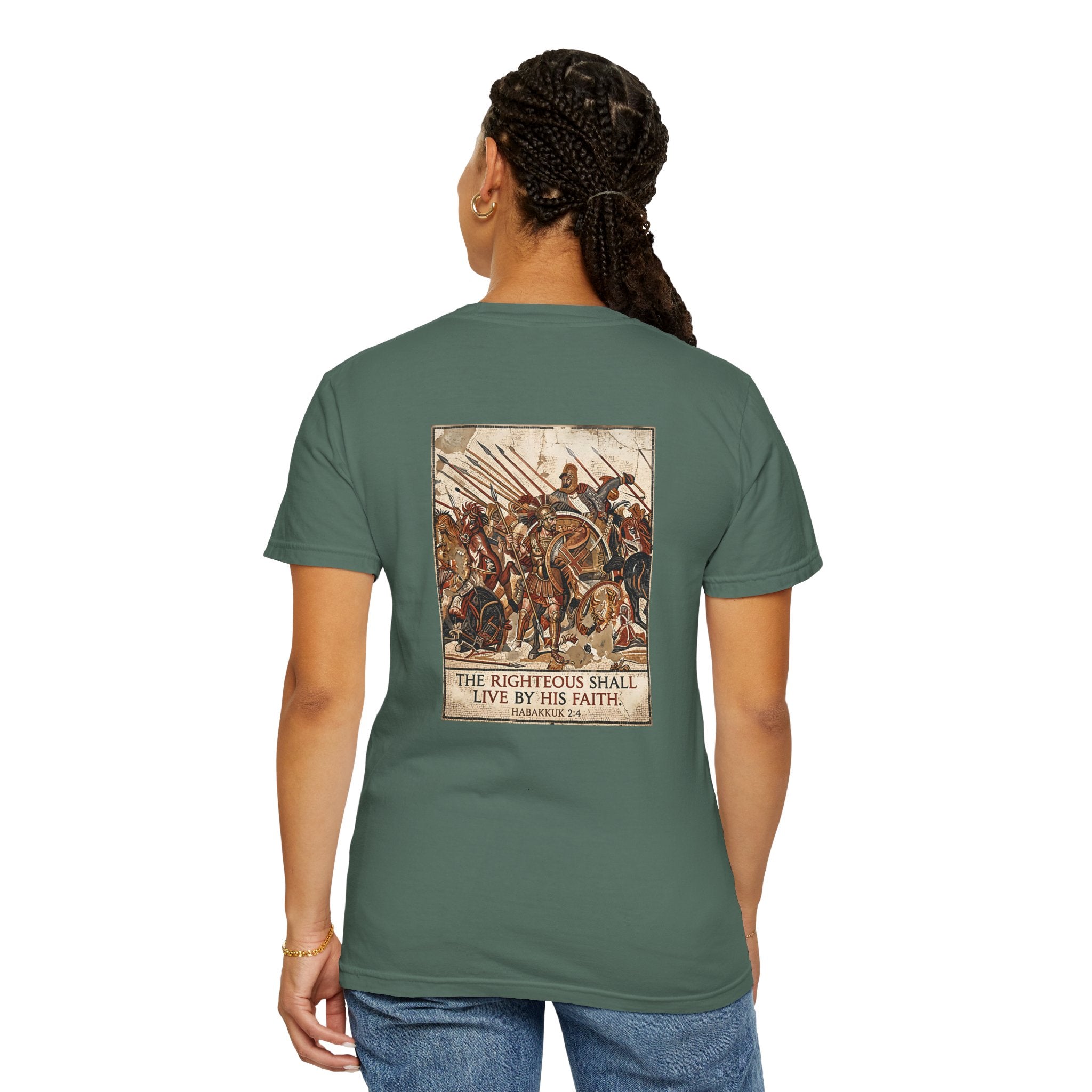 Faith Cross T‑Shirt — "The Righteous Shall Live by His Faith" Graphic Tee