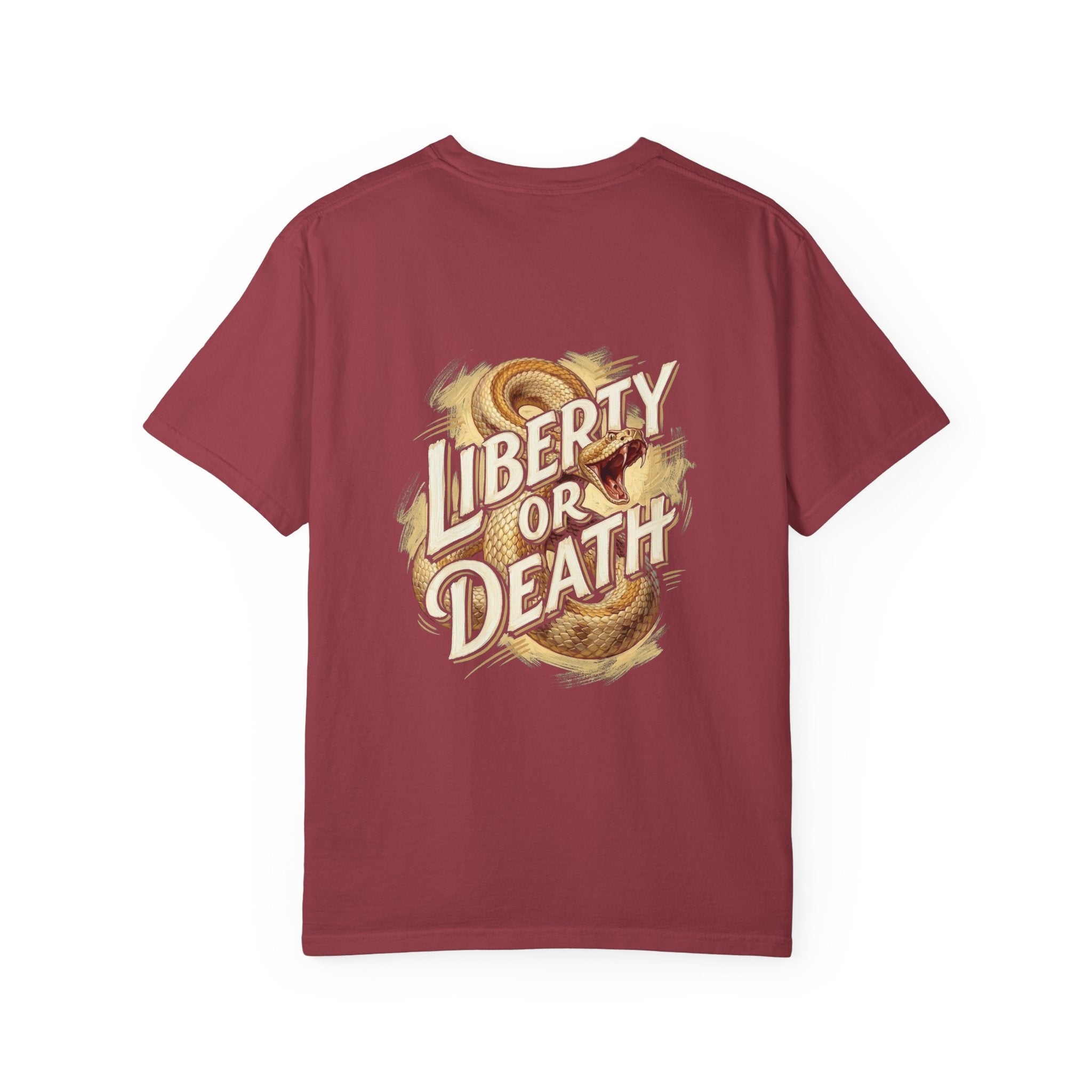 Liberty or Death T-Shirt — America Graphic Tee with Coiled Rattlesnake