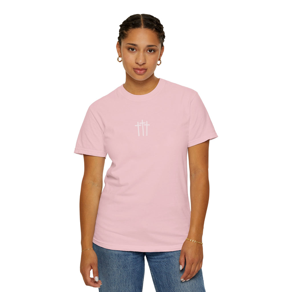 Floral Cross Tee — 'Seeds of a Very Good Work' Christian Graphic T-Shirt