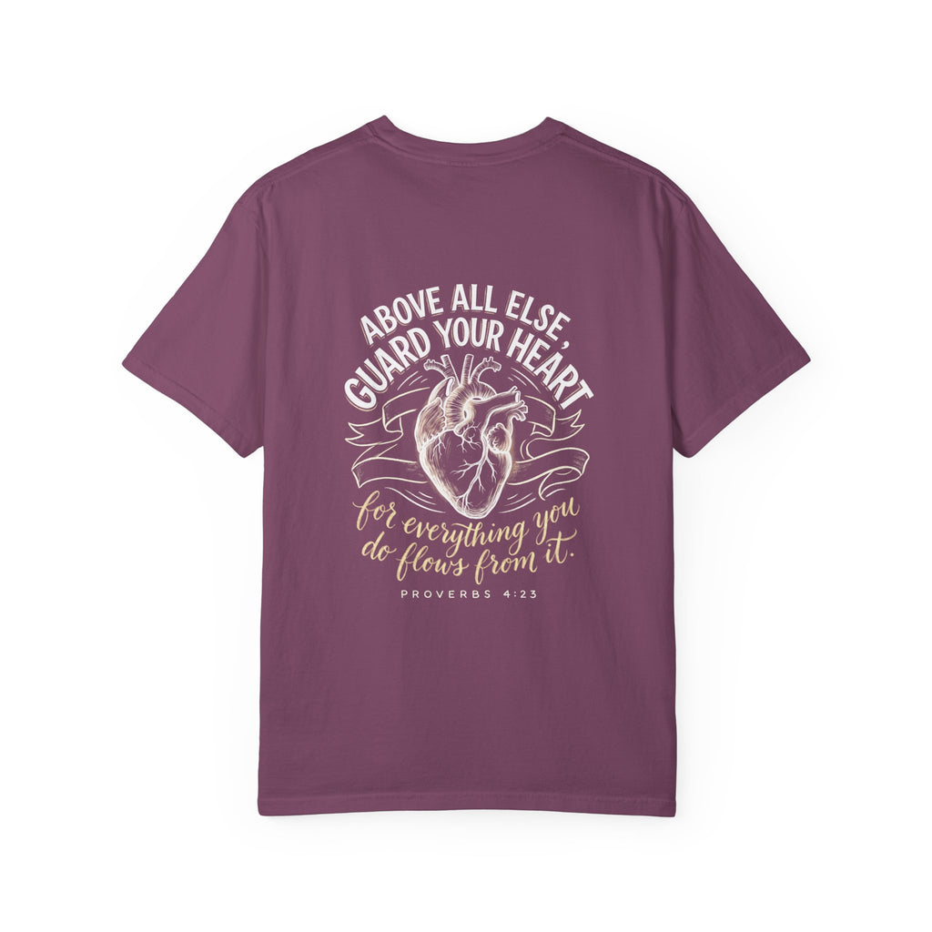 T-Shirt — "Above All Else, Guard Your Heart" Anatomical Heart Christian Tee