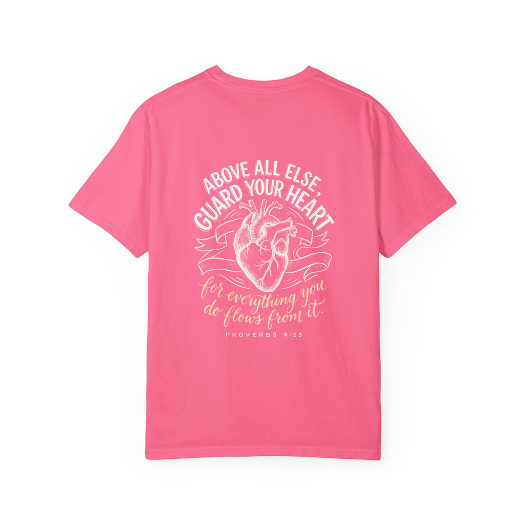 T-Shirt — "Above All Else, Guard Your Heart" Anatomical Heart Christian Tee