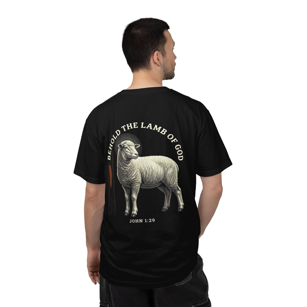 Behold the Lamb T-Shirt — Christian Cross & Lamb Graphic Tee (John 1:29)