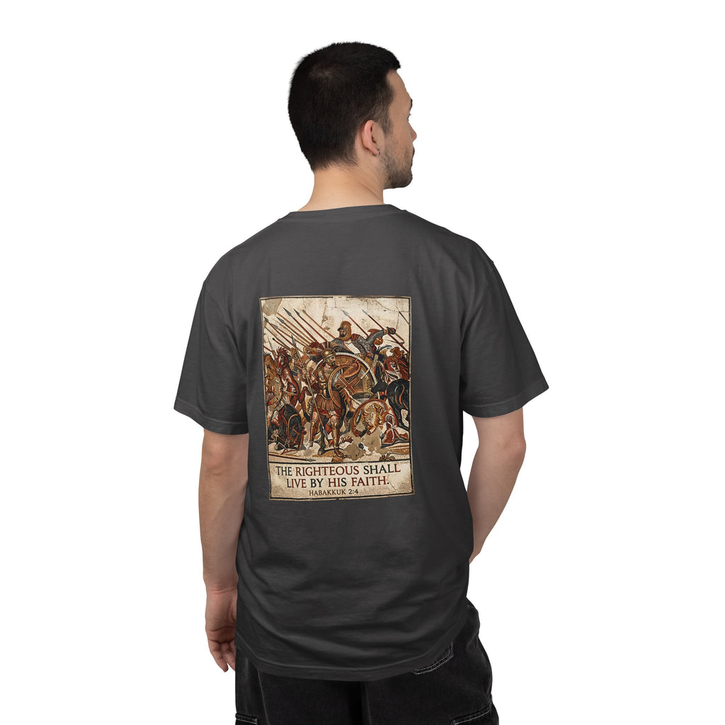 Faith Cross T‑Shirt — "The Righteous Shall Live by His Faith" Graphic Tee