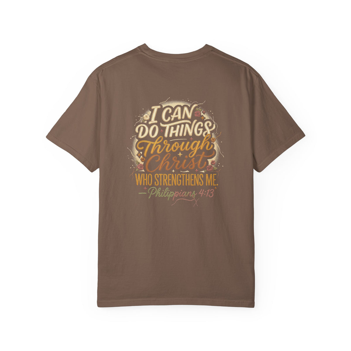 Christian Cross T-Shirt — "I Can Do All Things Through Christ" Inspirational Tee