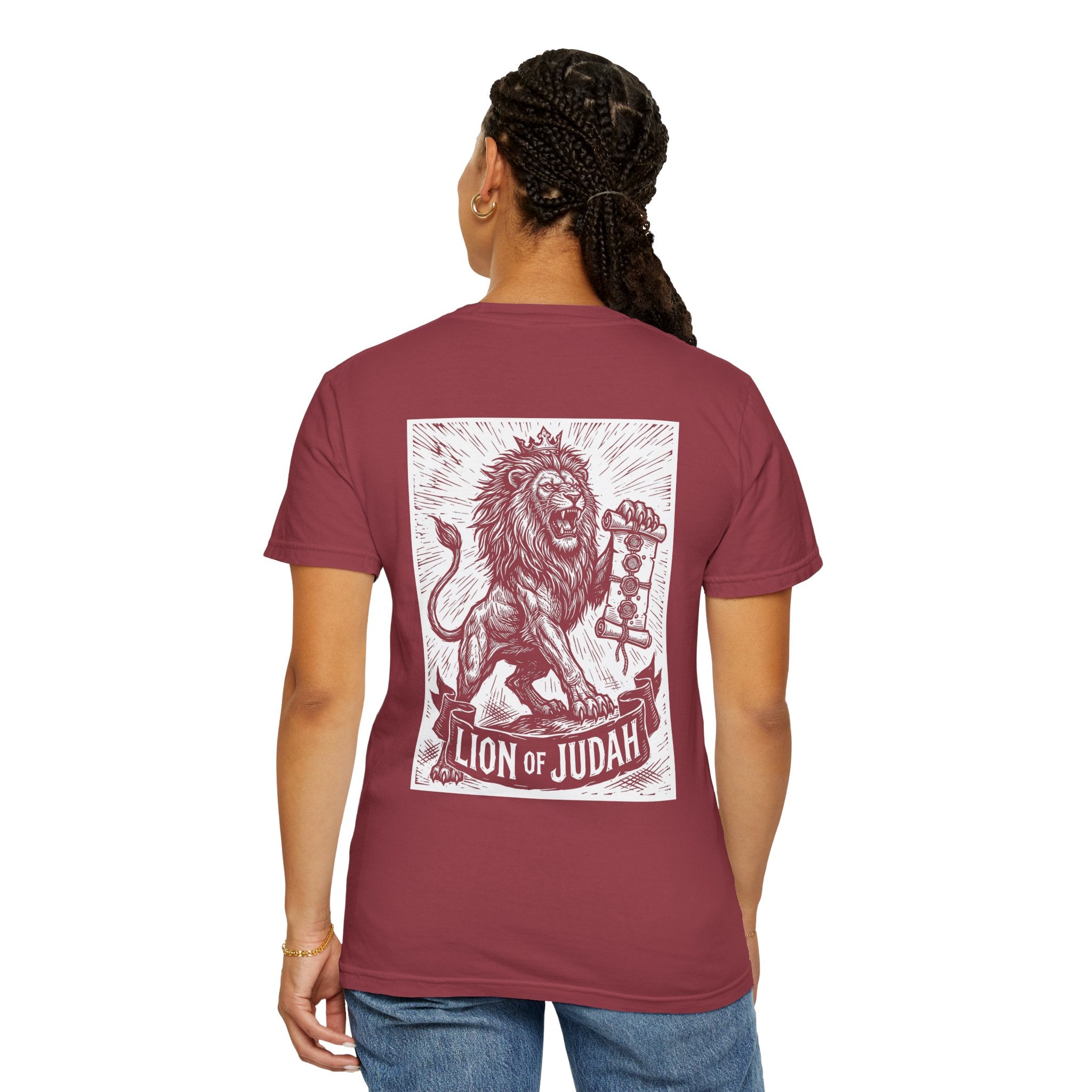 Lion of Judah T-Shirt — Graphic Christian Faith Tee with Flame Logo